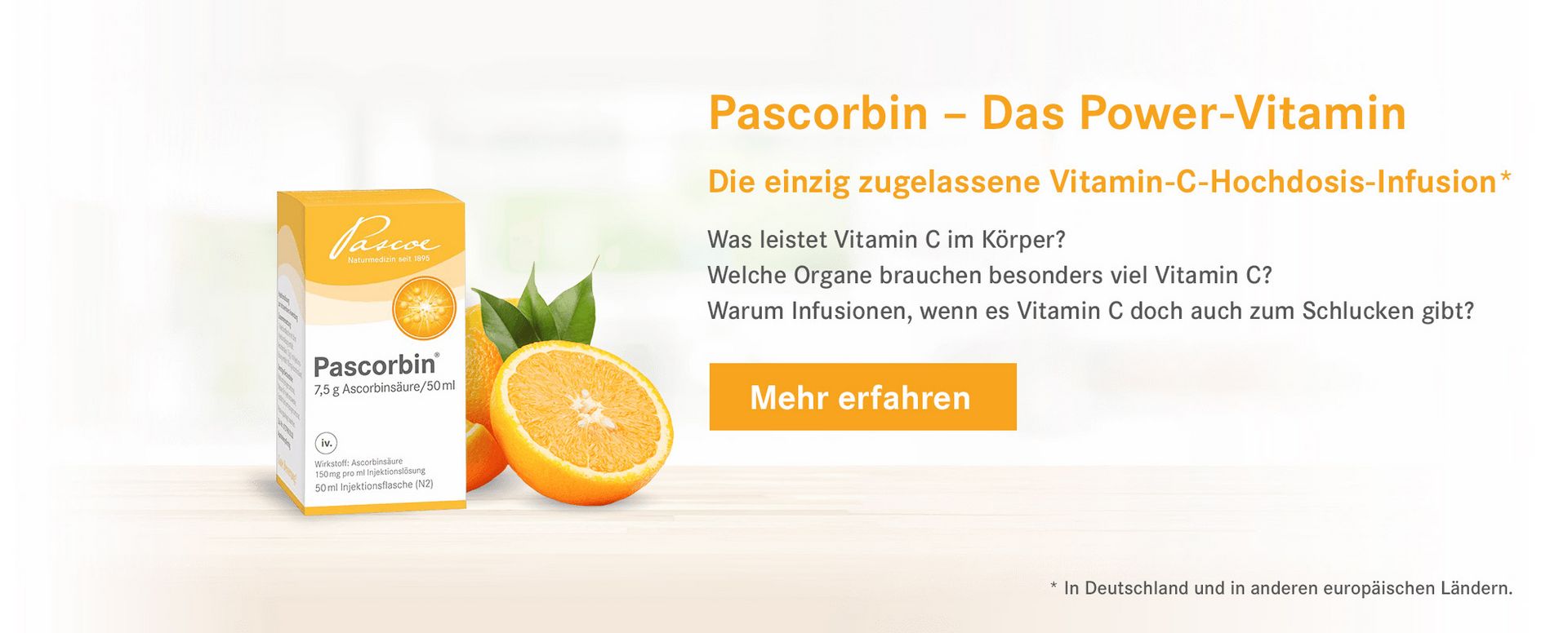 Pascorbin - Vitamin C Hochdosis-Infusion von Pascoe Naturmedizin